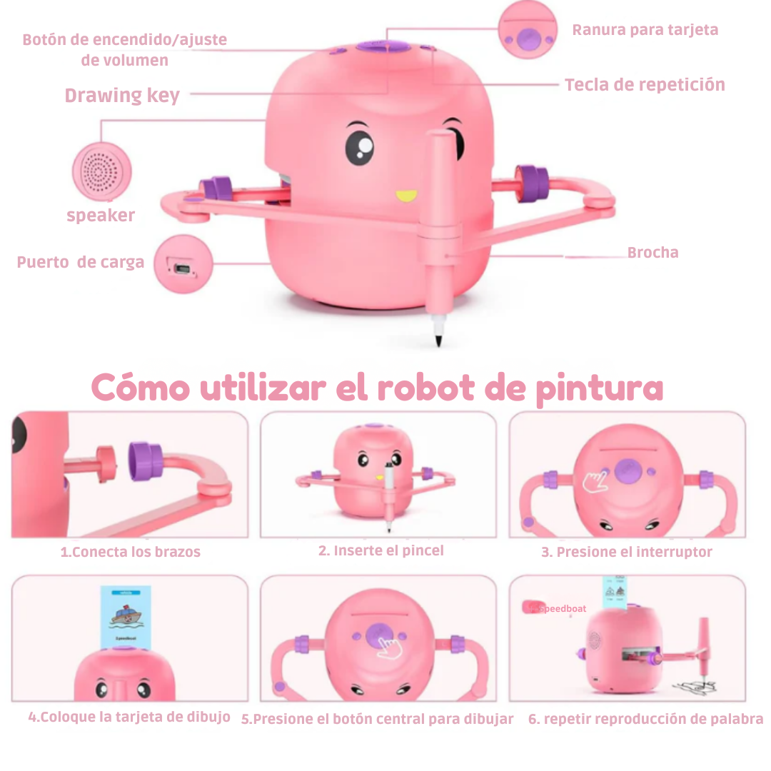 Robot de Dibujo Educativo para Niños (Más de 100 Lecciones)